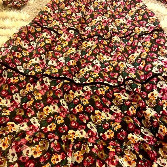 Zara midi floral long sleeves dress size XL fits L - Picture 9 of 10